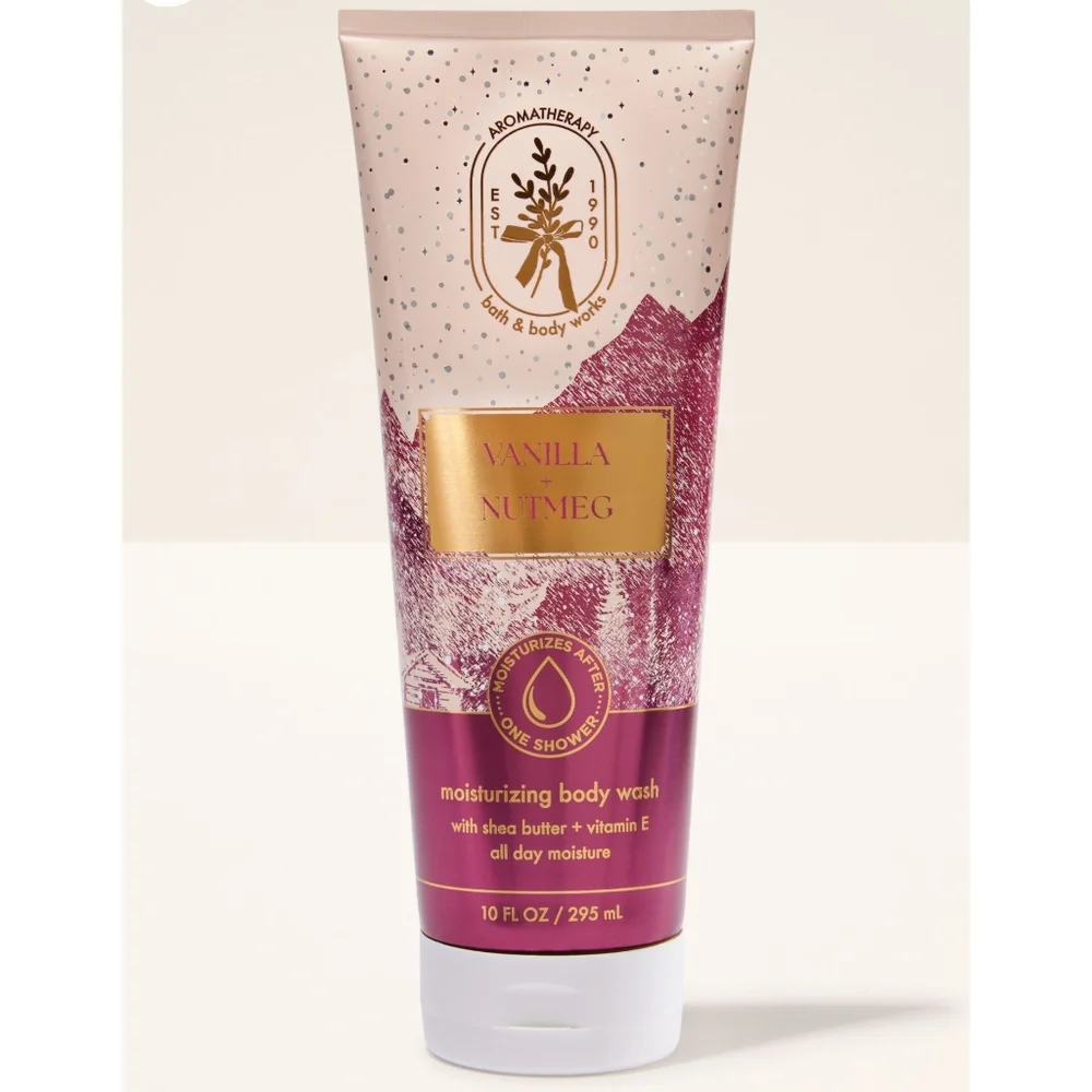 Bath Body Works Aromatherapy Vanilla Nutmeg Moisturizing Body Wash 10oz NEW Rare